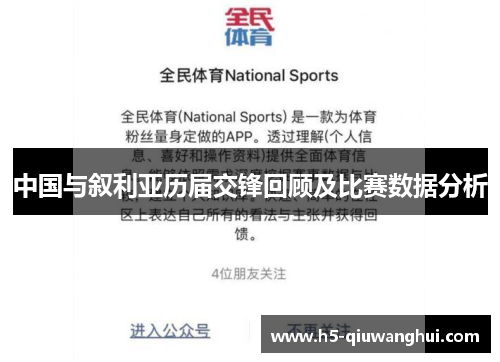 中国与叙利亚历届交锋回顾及比赛数据分析